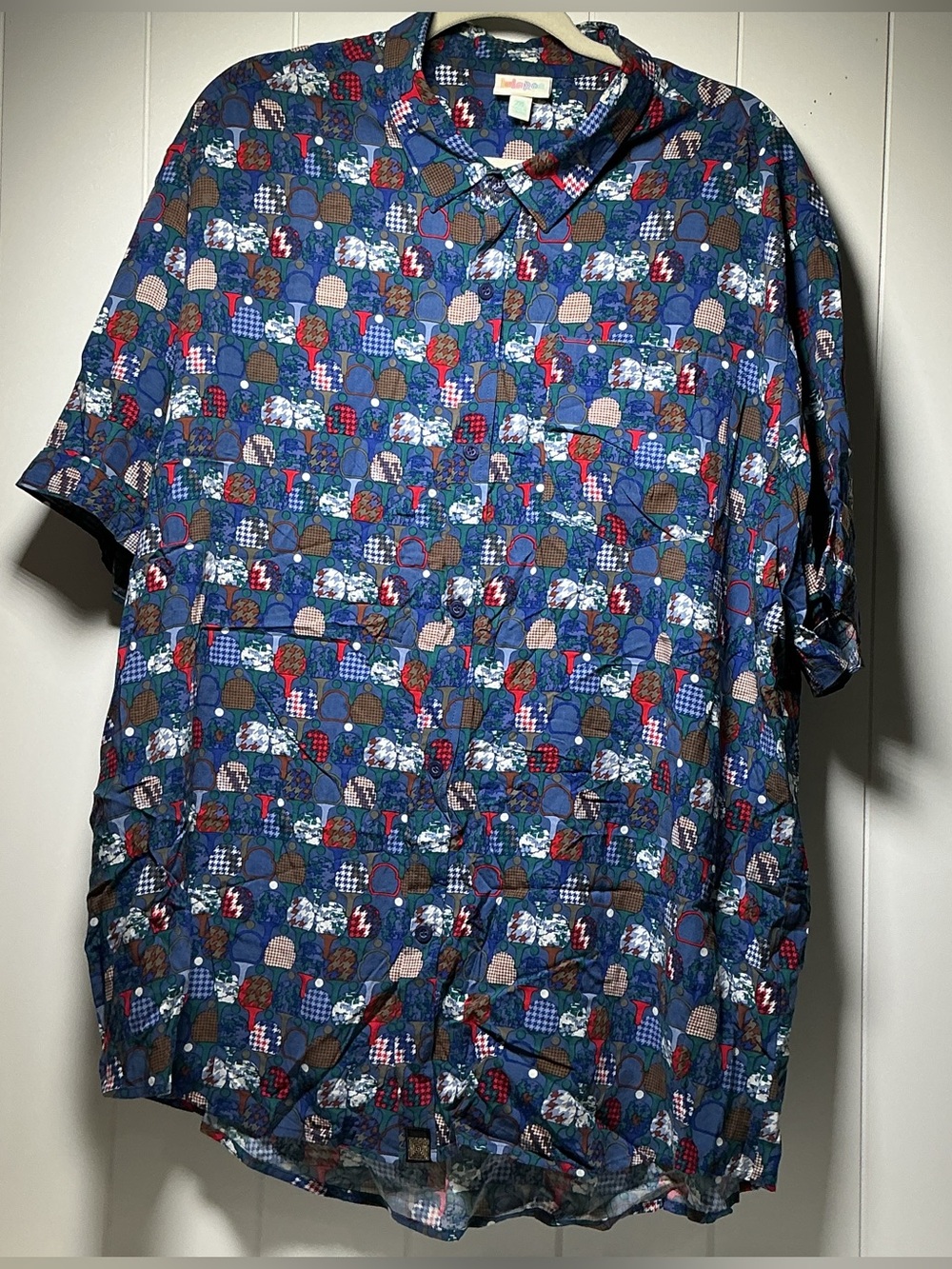 LuLaRoe Paddle Ball Button Up Blouse Shirt Women’s Plus Size 2XL Top Charlie